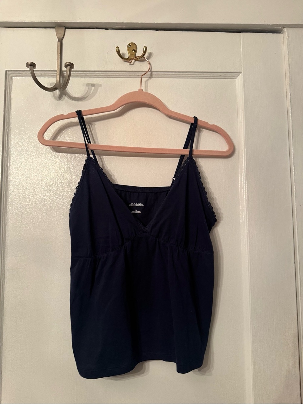 wild fable Navy Lace-Trim Spaghetti Strap Cami